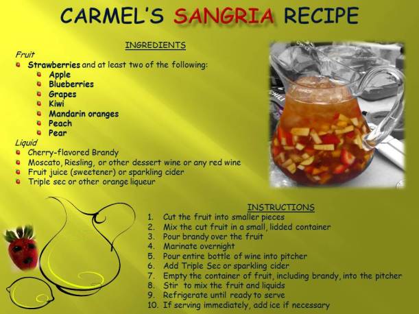 Carmel’s Sangria Recipe